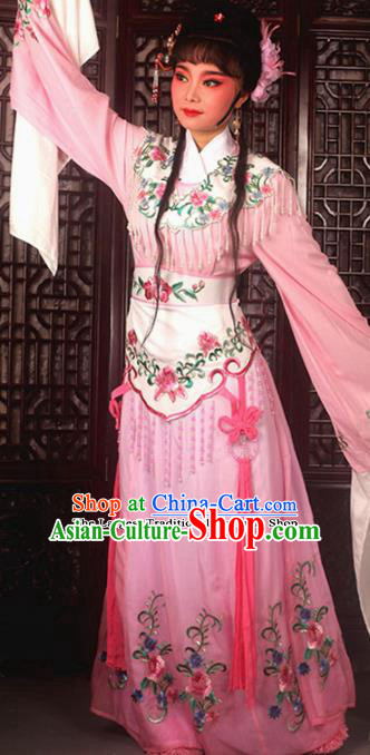 Traditional Chinese Peking Opera Costumes Ancient Peri Princess Pink Dress for Adults