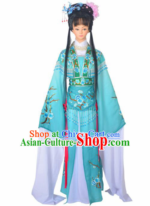 Traditional Chinese Peking Opera Imperial Consort Costumes Ancient Palace Lady Blue Dress for Adults