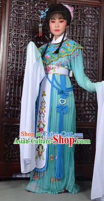 Traditional Chinese Peking Opera Peri Costumes Ancient Princess Blue Dress for Adults