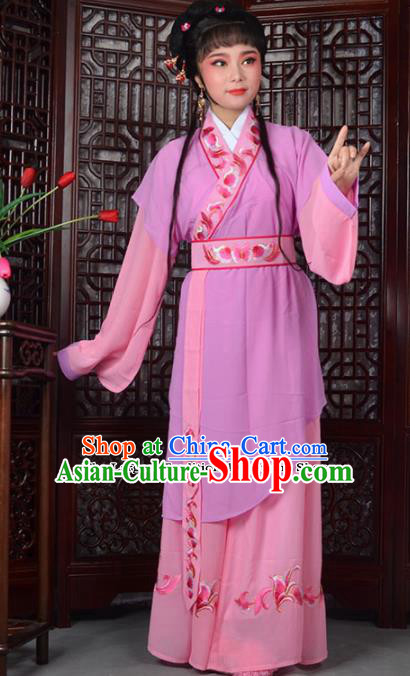 Traditional Chinese Peking Opera Young Lady Costumes Ancient Maidservants Dress for Adults