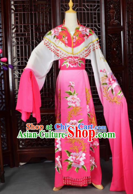 Traditional Chinese Peking Opera Palace Lady Costumes Ancient Imperial Consort Rosy Dress for Adults