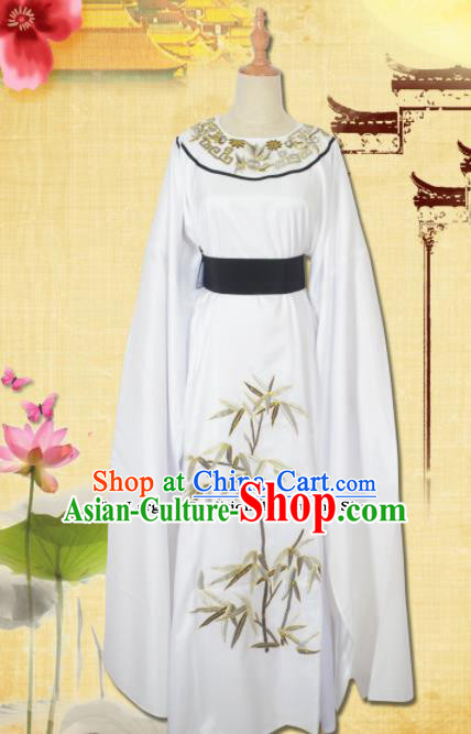Professional Chinese Peking Opera Niche Costumes Ancient Scholar White Clothing for Adults
