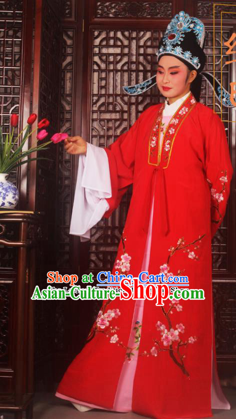 Top Grade Chinese Beijing Opera Costumes Peking Opera Niche Embroidered Red Robe for Adults