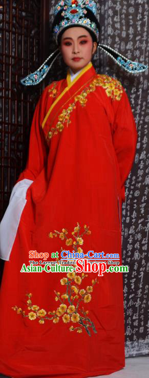 Top Grade Chinese Peking Opera Niche Costumes Embroidered Red Robe for Adults
