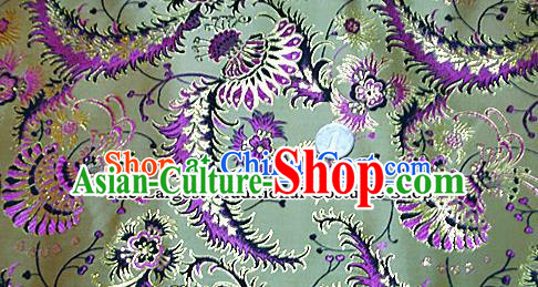 Traditional Chinese Royal Palace Pattern Design Green Brocade Fabric Silk Fabric Chinese Fabric Asian Material