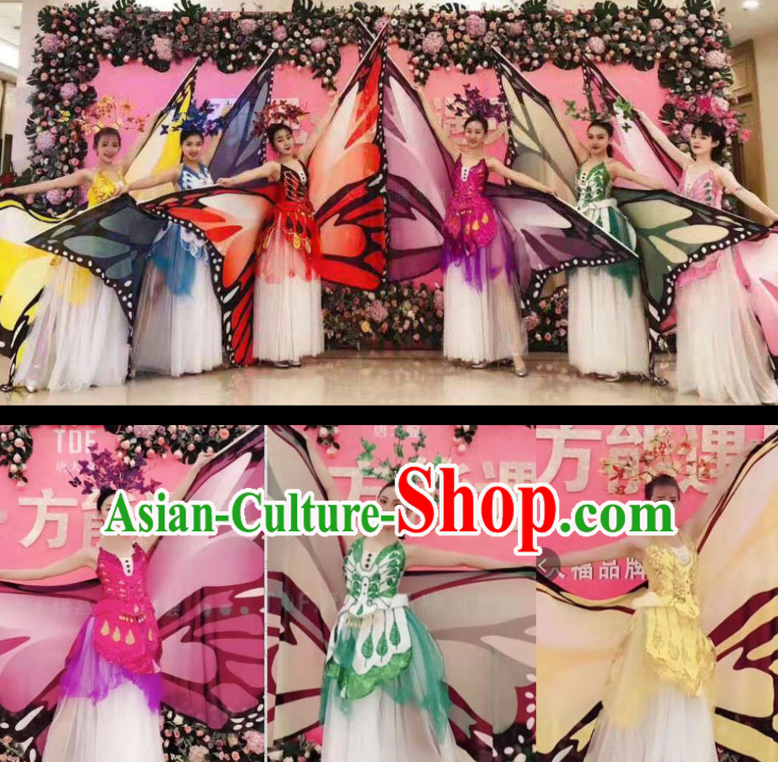 Beautiful Butterfly Dance Costumes Giant Wings Dancing Costume Wings