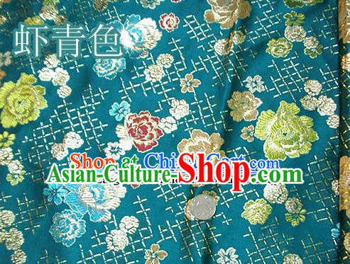 Traditional Chinese Royal Roses Pattern Green Brocade Tang Suit Fabric Silk Fabric Asian Material