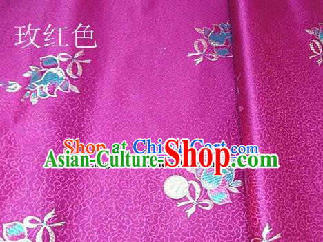 Traditional Chinese Royal Tulipa Pattern Rosy Brocade Tang Suit Fabric Silk Fabric Asian Material