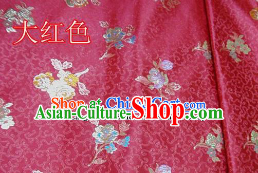 Traditional Chinese Royal Pattern Red Brocade Tang Suit Fabric Silk Fabric Asian Material