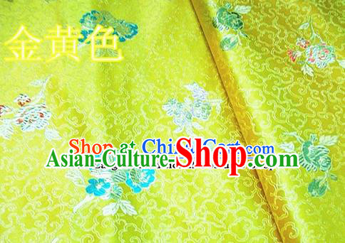 Traditional Chinese Royal Pattern Golden Brocade Tang Suit Fabric Silk Fabric Asian Material