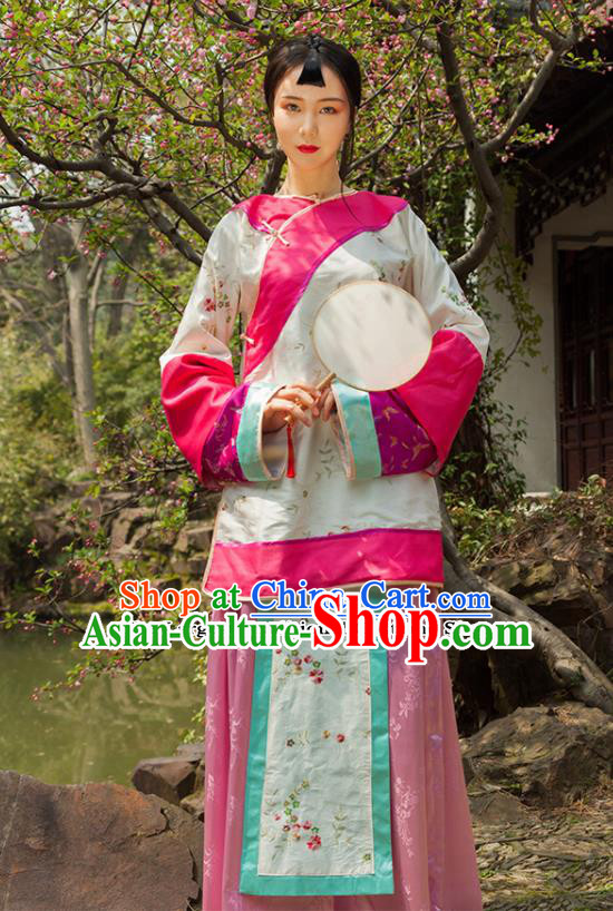 Chinese Ancient Drama Young Mistress Xiuhe Suits Traditional Qing Dynasty Manchu Lady Costumes for Women