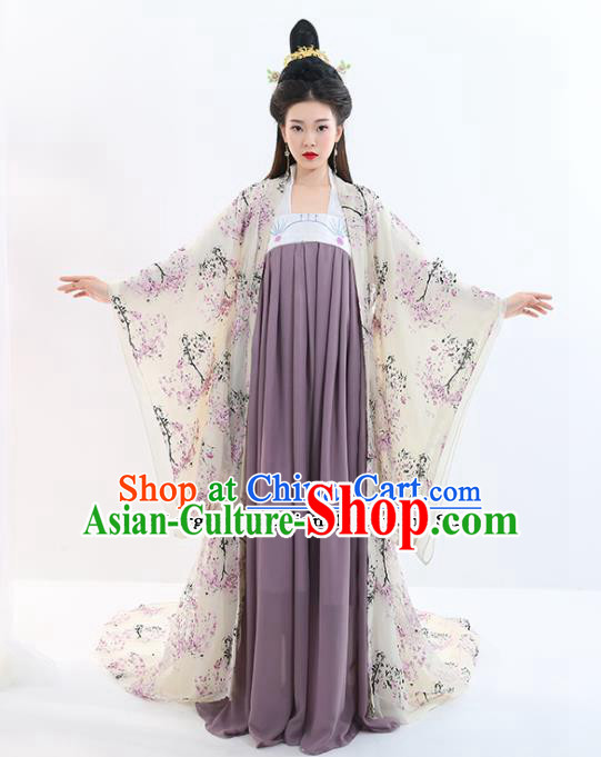 Chinese Traditional Tang Dynasty Imperial Concubine Costumes Ancient Drama Peri Court Lady Hanfu Dress for Women