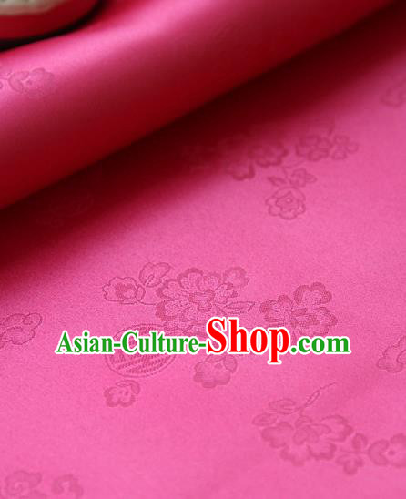 Asian Traditional Classical Pattern Rosy Brocade Cloth Drapery Korean Hanbok Palace Satin Silk Fabric