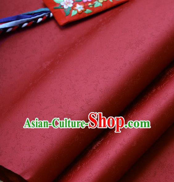 Asian Traditional Classical Pattern Red Brocade Cloth Drapery Korean Hanbok Palace Satin Silk Fabric