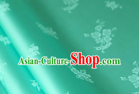 Asian Traditional Classical Pattern Green Brocade Cloth Drapery Korean Hanbok Palace Satin Silk Fabric