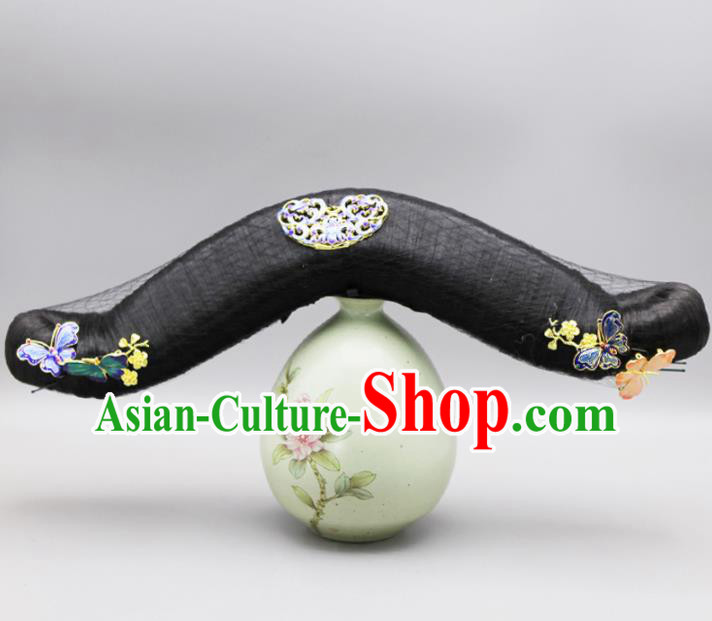 Chinese Traditional Qing Dynasty Hair Accessories Ancient Manchu Princess Wigs and Hairpins for Women