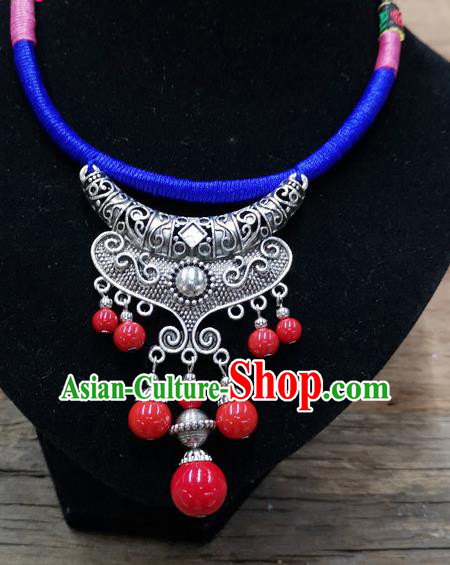 Chinese Traditional Jewelry Accessories Yunnan Minority Sliver Necklace for Women