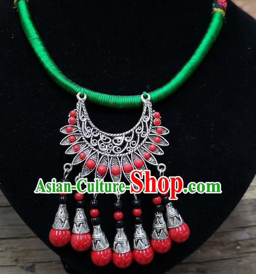 Chinese Traditional Jewelry Accessories Yunnan Minority Sliver Necklace for Women