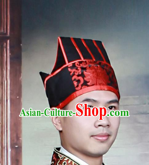 Chinese Traditional Hair Accessories Ancient Ming Dynasty Scholar Hat Headwear for Men