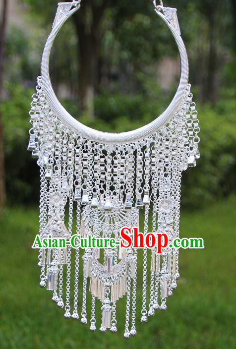 Chinese Traditional Ethnic Bride Accessories Yunnan Minority Tassel Necklace for Women