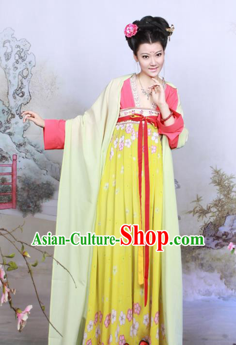 Chinese Traditional Tang Dynasty Imperial Consort Historical Costumes Ancient Peri Goddess Hanfu Dress for Women