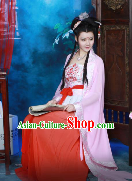 Chinese Tang Dynasty Princess Hanfu Dress Ancient Peri Historical Costumes for Women