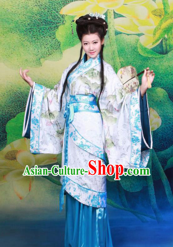 Chinese Ancient Palace Musician Hanfu Dress Han Dynasty Imperial Consort Historical Costumes for Women