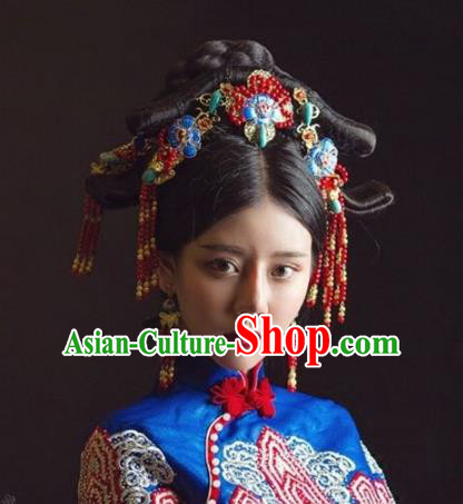 Chinese Handmade Classical Hairpins Cloisonne Hair Accessories Ancient Bride Headwear for Women