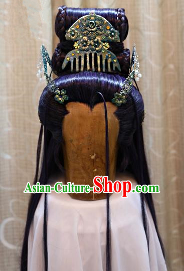 Ancient China Tang Dynasty Swordsman Wig Hair Accessories Wiggery