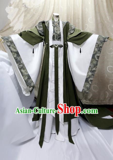 Ancient China Cosplay Han Dynasty Swordsman Costumes Traditional Royal Highness Clothing for Men