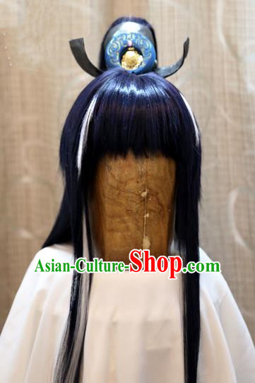 China Ancient Tang Dynasty Cosplay Swordsman Hair Accessories Wig Sheath