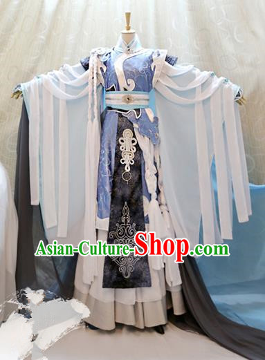 Ancient China Cosplay Han Dynasty Swordsman Costumes Royal Prince Clothing for Men