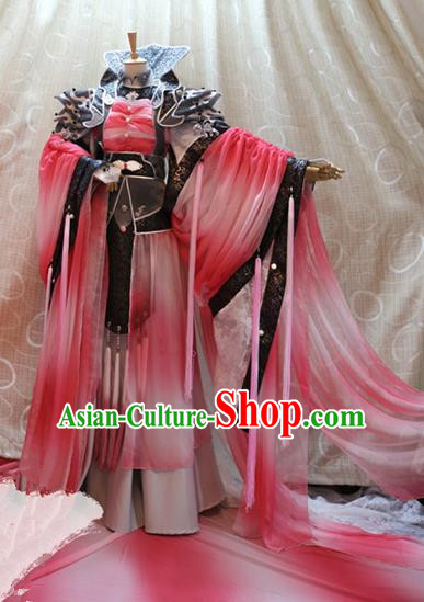 China Ancient Cosplay Empress Clothing Traditional Tang Dynasty Palace Queen Red Dress for Women