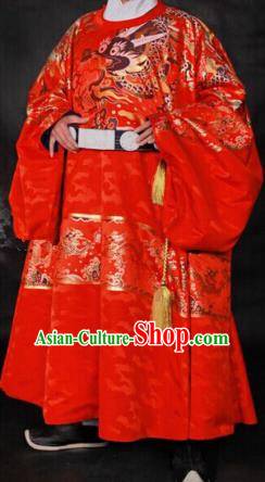 Ancient Chinese Ming Dynasty Palace Emperor Embroidered Wedding Costume for Men