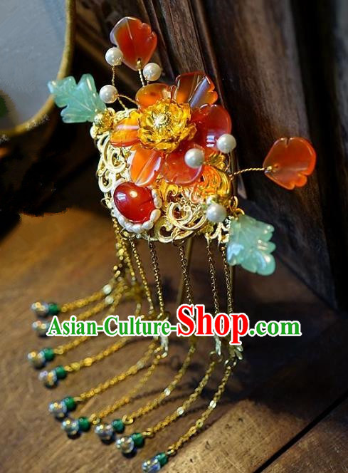 Chinese Handmade Classical Hair Accessories Ancient Hairpins Tassel Hair Clip for Women