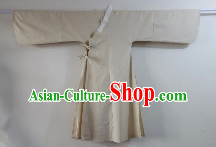 Ancient China Ming Dynasty Swordsman Costumes Beige Priest Frock for Men