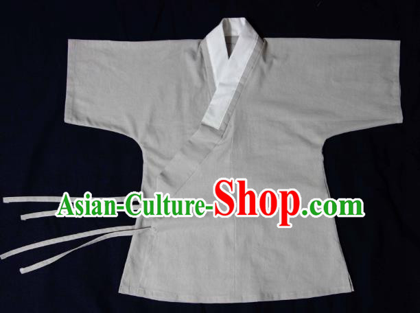 Ancient China Ming Dynasty Swordsman Costumes Hanfu Grey Shirts for Men