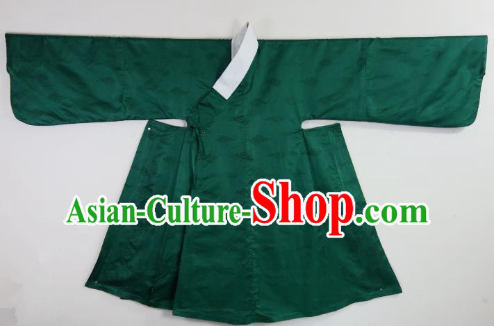 Ancient China Ming Dynasty Taoist Priest Costumes Hanfu Green Robe for Men