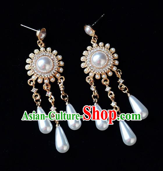 European Western Bride Vintage Jewelry Accessories Eardrop Renaissance Pearls Earrings for Women