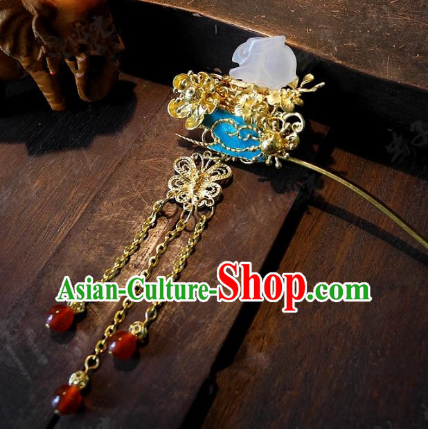 Chinese Handmade Classical Wedding Hairpins Ancient Hanfu Hair Accessories Tassel Step Shake for Women