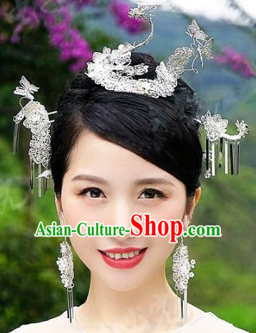 Chinese Handmade Classical Wedding Hairpins Ancient Hanfu Hair Accessories Step Shake for Women