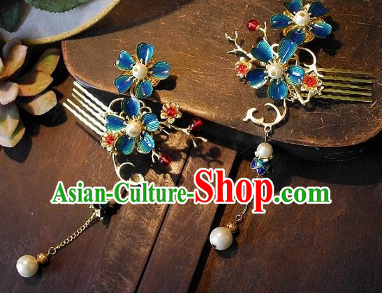 Chinese Handmade Classical Wedding Hairpins Ancient Hanfu Hair Accessories Hair Comb for Women