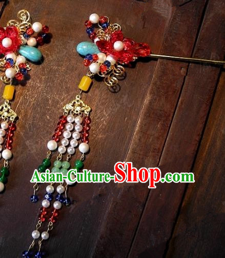 Chinese Handmade Classical Hairpins Ancient Hanfu Bride Step Shake Hair Accessories for Women