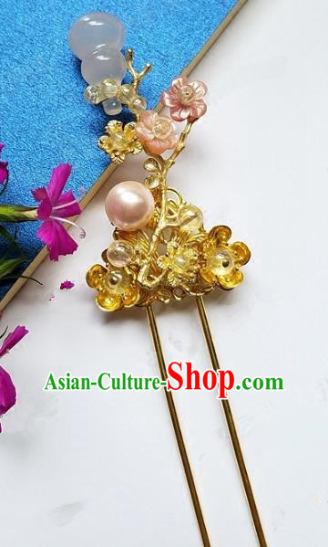 Chinese Handmade Classical Calabash Hairpins Ancient Hanfu Headdress Hair Accessories for Women