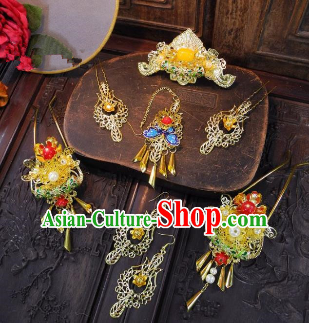 Chinese Handmade Classical Hairpins Ancient Hanfu Wedding Headdress Hair Accessories for Women