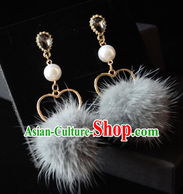 European Western Bride Vintage Accessories Eardrop Renaissance Grey Venonat Earrings for Women