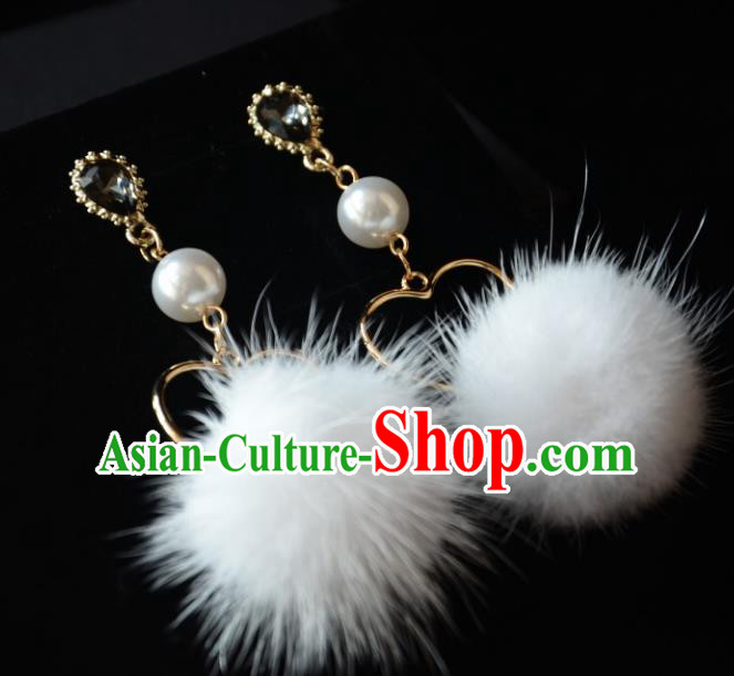 European Western Bride Vintage Accessories Eardrop Renaissance White Venonat Earrings for Women