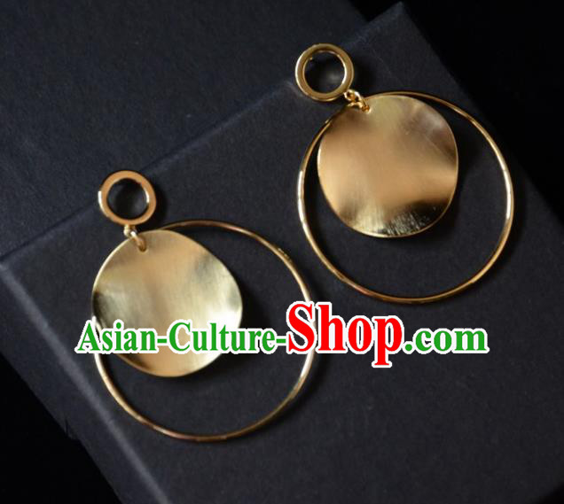 European Western Bride Vintage Accessories Golden Baroque Eardrop Renaissance Earrings for Women