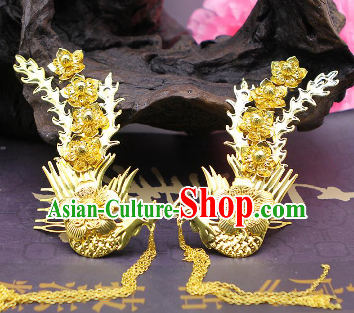 Traditional Handmade Chinese Ancient Classical Hair Accessories Phoenix Hair Comb Hairpins for Women