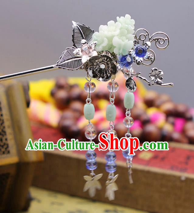 Handmade Chinese Ancient Princess Hair Accessories Tassel Step Shake Hairpins for Women